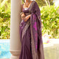 Classic Handloom Silk Purple Weaving Saree