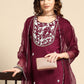 Salwar Suit Muslin Purple Embroidered Salwar Kameez