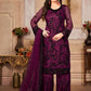 Pakistani Salwar Suit Net Purple Embroidered Salwar Kameez