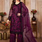 Pakistani Salwar Suit Net Purple Embroidered Salwar Kameez