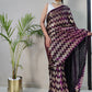 Contemporary Net Purple Foil Print Saree