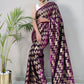 Contemporary Net Purple Foil Print Saree