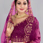 A Line Lehenga Net Purple Embroidered Lehenga Choli