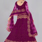 A Line Lehenga Net Purple Embroidered Lehenga Choli