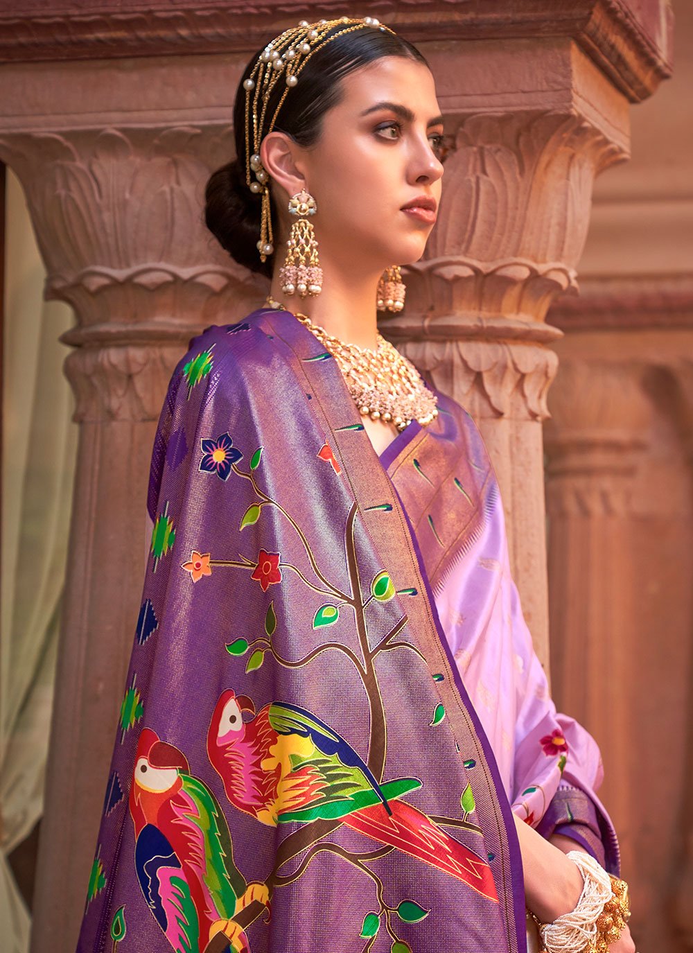 Classic Silk Purple Lace Saree