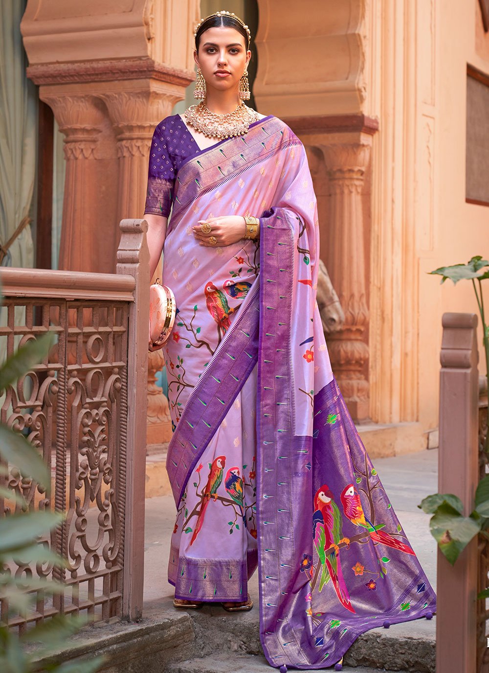 Classic Silk Purple Lace Saree