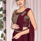 Designer Imported Purple Plain Saree