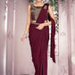 Designer Imported Purple Plain Saree