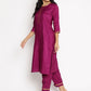 Straight Salwar Suit Crepe Silk Purple Plain Salwar Kameez