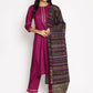 Straight Salwar Suit Crepe Silk Purple Plain Salwar Kameez