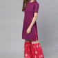 Palazzo Salwar Suit Poly Silk Purple Plain Salwar Kameez