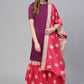 Palazzo Salwar Suit Poly Silk Purple Plain Salwar Kameez