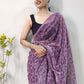Contemporary Net Purple Print Saree