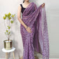 Contemporary Net Purple Print Saree