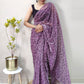Contemporary Net Purple Print Saree