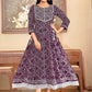 Party Wear Kurti Rayon Purple Bandhej Kurtis