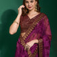 Trendy Saree Chiffon Purple Patch Border Saree