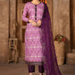 Straight Salwar Suit Cotton Purple Print Salwar Kameez