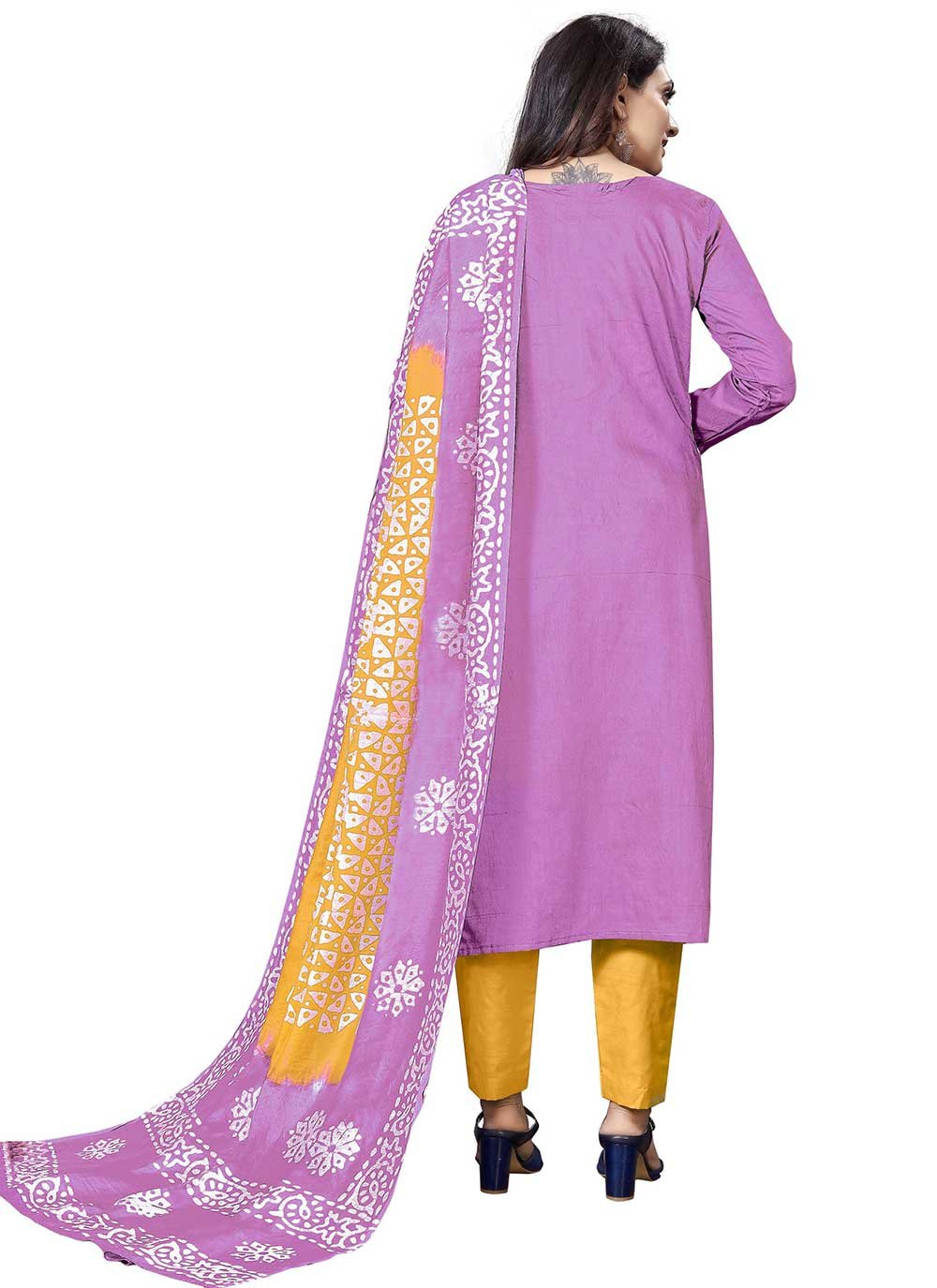 Salwar Suit Cotton Purple Print Salwar Kameez