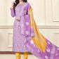Salwar Suit Cotton Purple Print Salwar Kameez