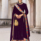 Anarkali Suit Georgette Purple Embroidered Salwar Kameez