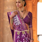 Trendy Saree Silk Purple Patola Print Saree