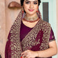 Trendy Saree Shimmer Silk Purple Embroidered Saree