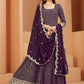 Anarkali Suit Faux Georgette Purple Embroidered Salwar Kameez