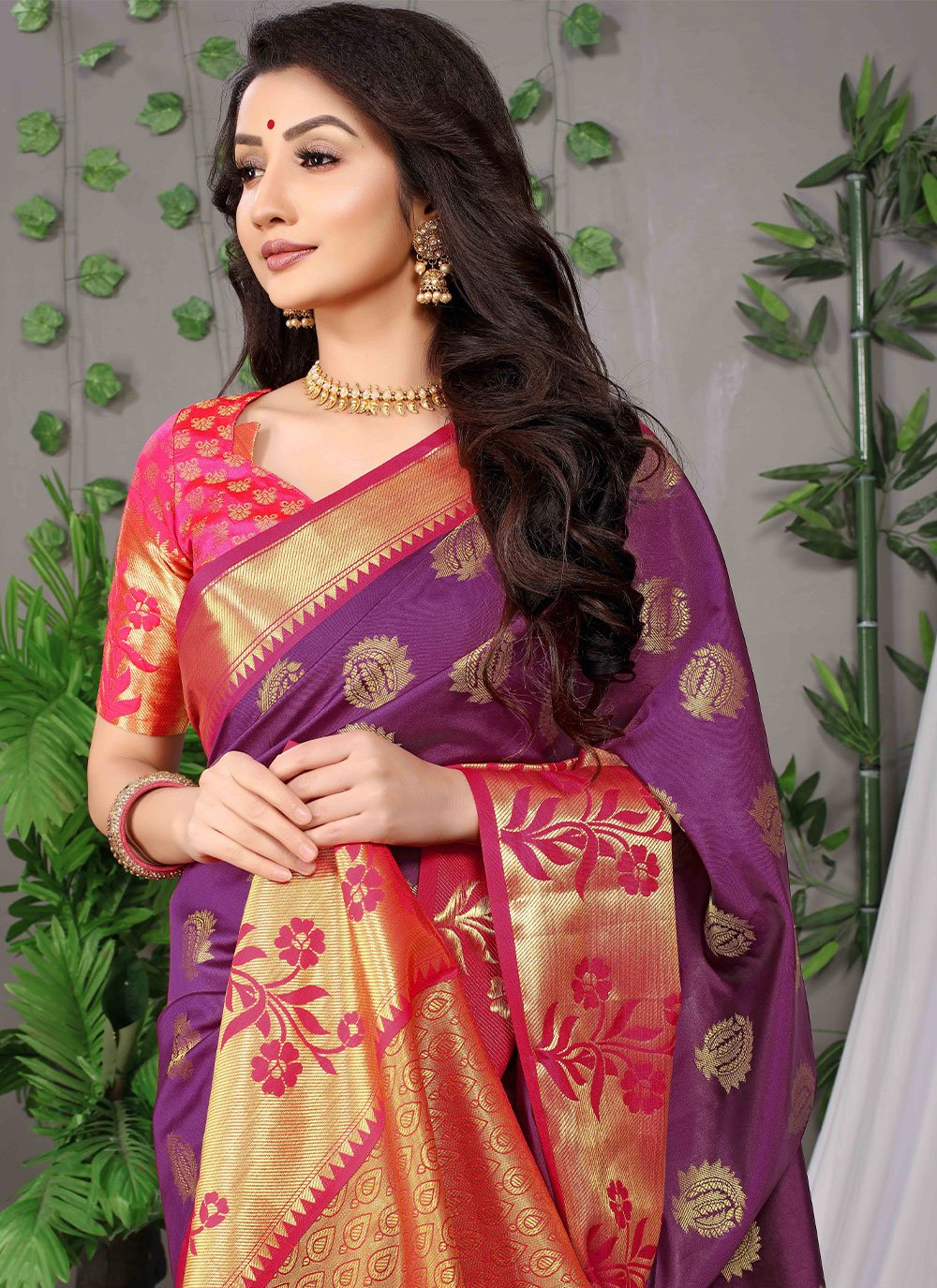 Classic Banarasi Silk Purple Weaving Saree