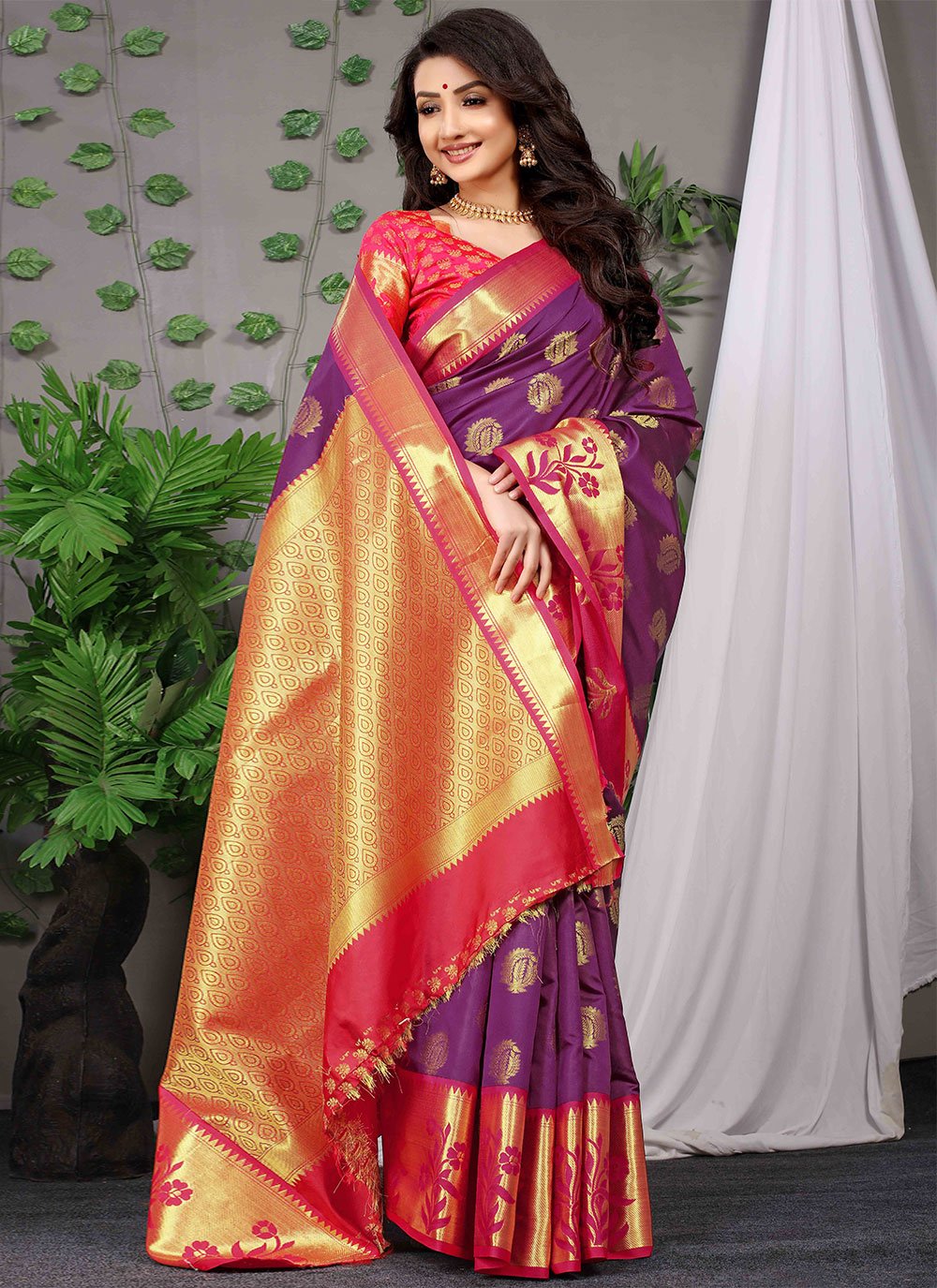 Classic Banarasi Silk Purple Weaving Saree