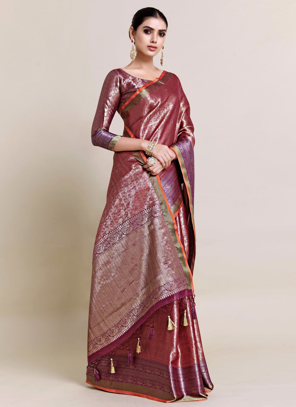 Classic Art Silk Uppada Silk Purple Zari Saree