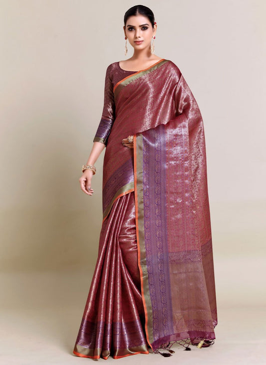 Classic Art Silk Uppada Silk Purple Zari Saree