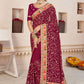 Trendy Saree Faux Georgette Purple Embroidered Saree