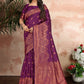 Trendy Saree Banarasi Silk Purple Weaving Saree