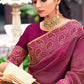 Classic Georgette Purple Patch Border Saree