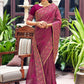 Classic Georgette Purple Patch Border Saree