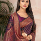 Trendy Saree Satin Silk Purple Woven Saree