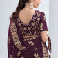 Contemporary Shimmer Georgette Purple Sequins Saree