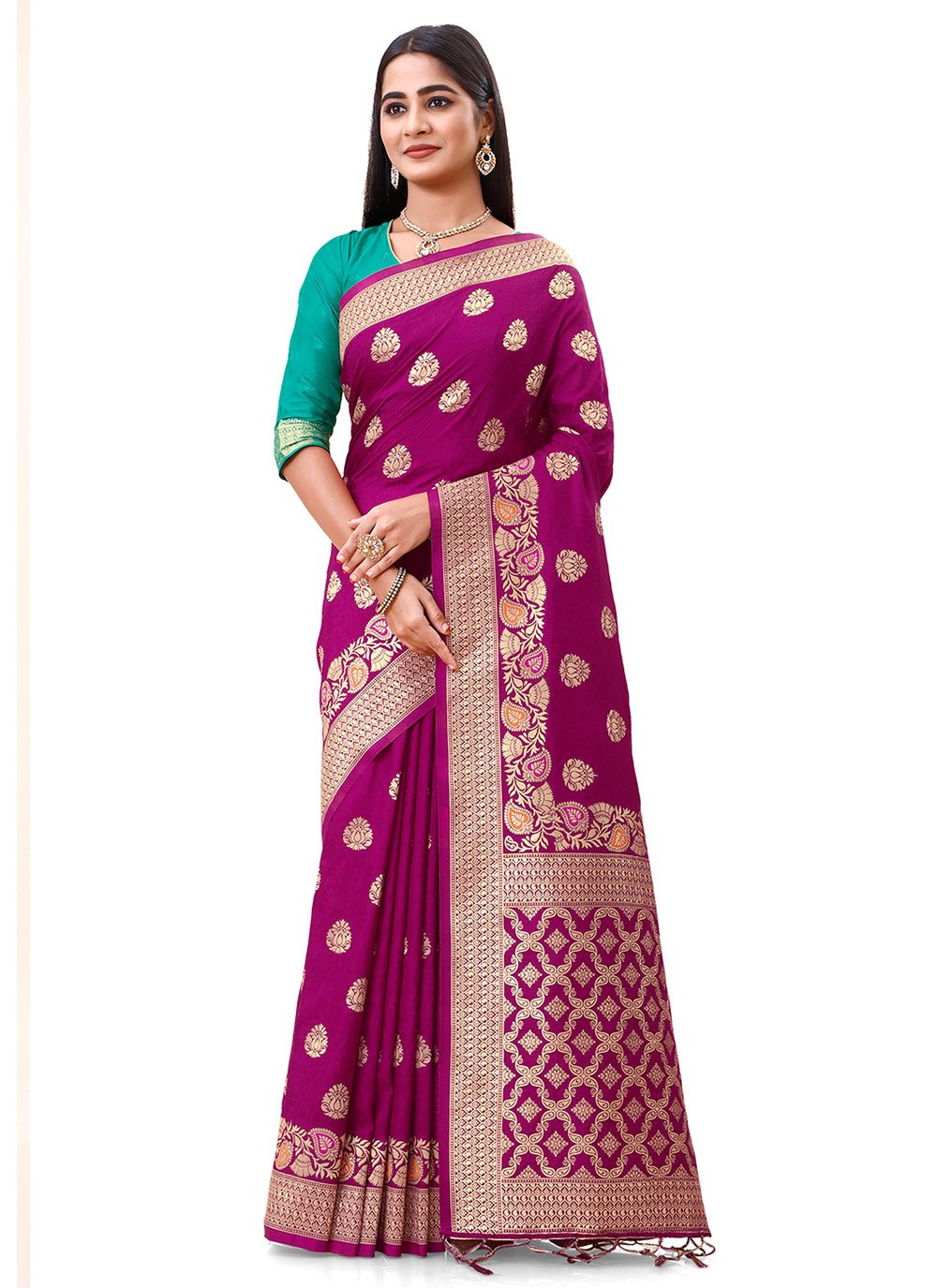 Classic Silk Purple Weaving Saree