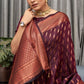 Designer Silk Purple Jacquard Work Saree