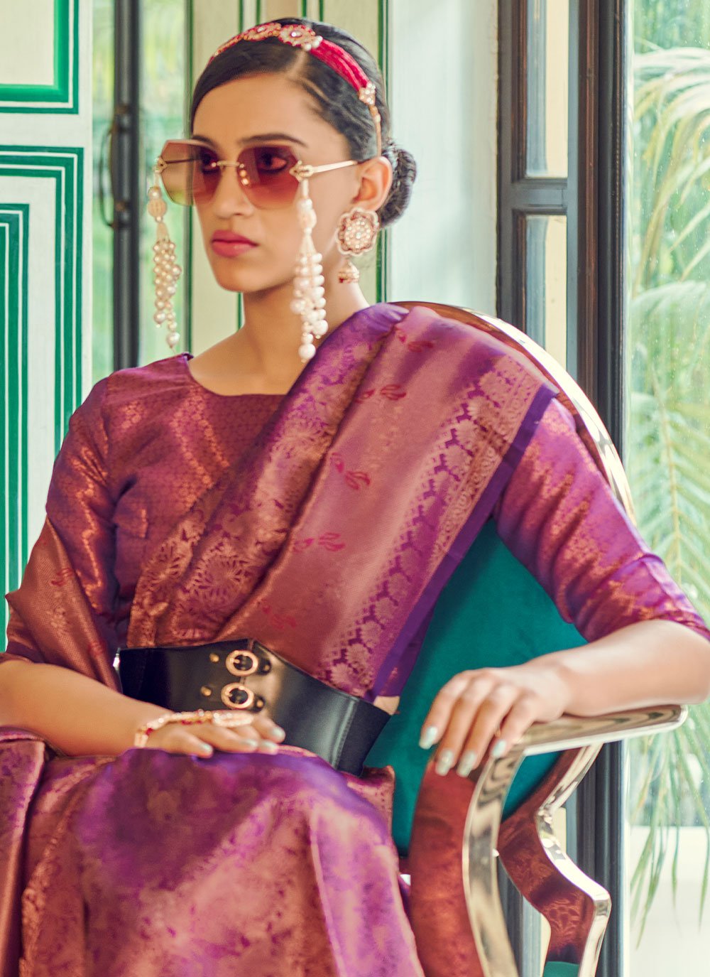 Classic Silk Purple Weaving Saree