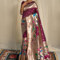 Classic Silk Purple Meenakari Saree
