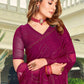 Contemporary Chiffon Purple Stone Saree