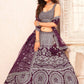 Lehenga Choli Net Purple Diamond Lehenga Choli