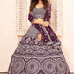 Lehenga Choli Net Purple Diamond Lehenga Choli