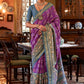 Contemporary Tussar Silk Purple Digital Print Saree