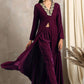 Casual Kurti Velvet Purple Embroidered Kurtis