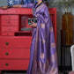 Contemporary Handloom Silk Purple Weaving Saree