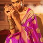 Classic Handloom Silk Purple Weaving Saree