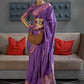 Classic Handloom Silk Purple Weaving Saree